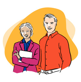 Représentation de deux professionnels