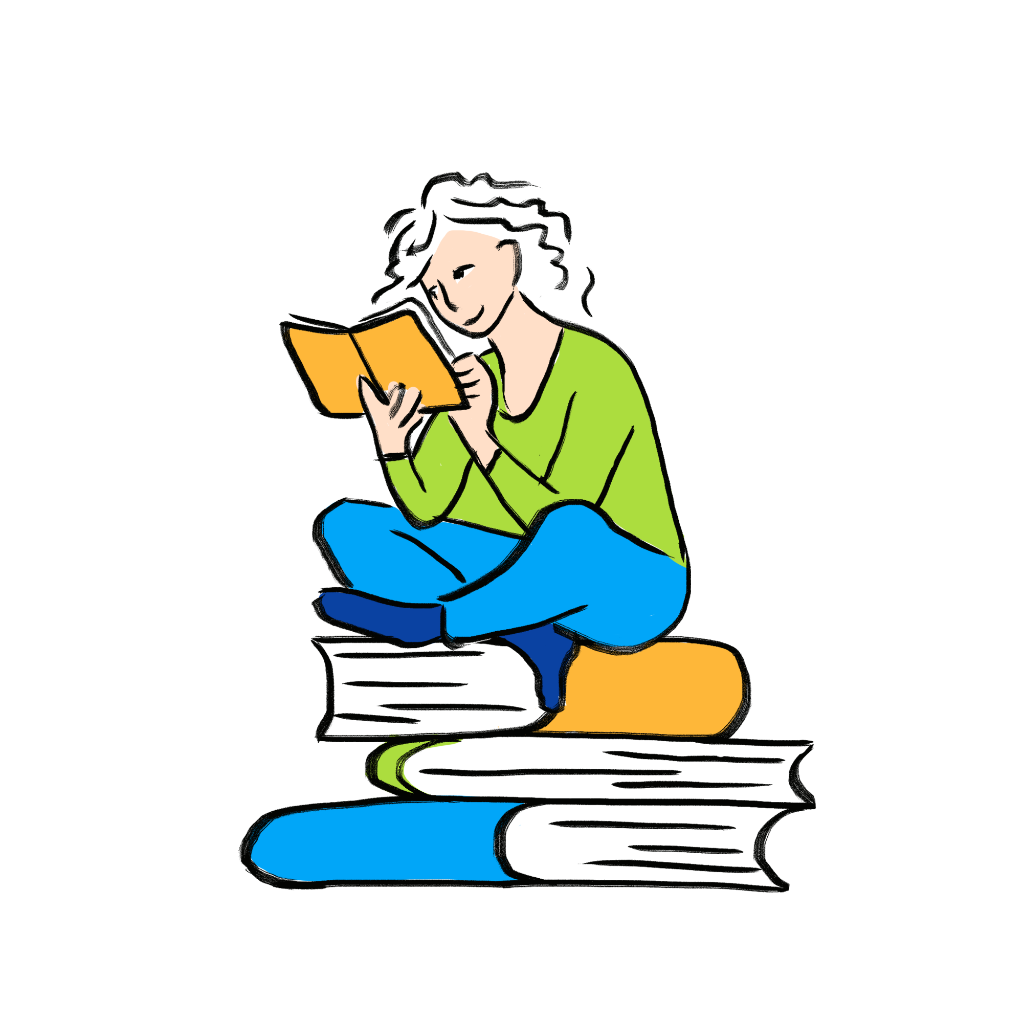 Adulte lisant un livre