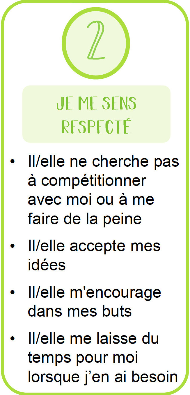 Je me sens respecté