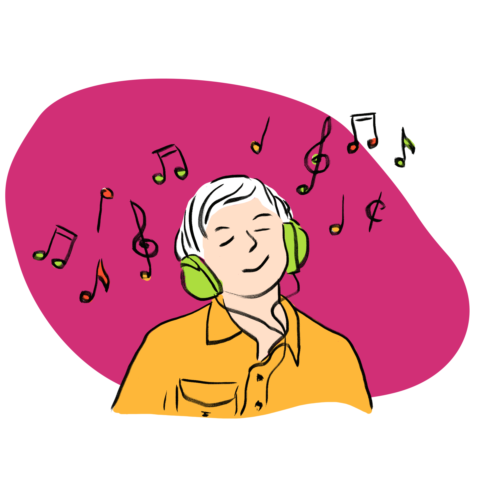 Enfant qui écoute de la musique