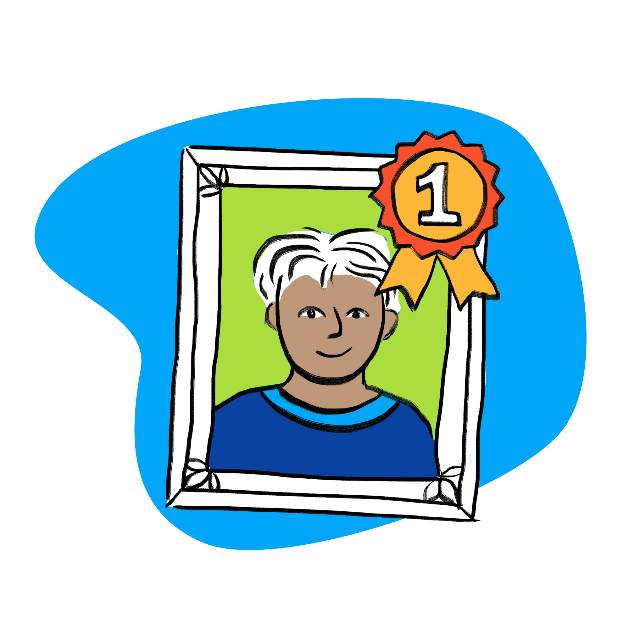 Portrait d'un enfant dans un cadre